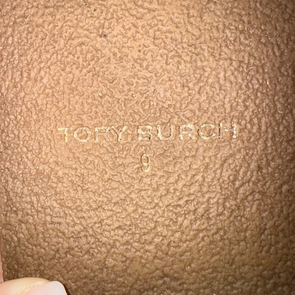 Tory Burch Miller‎ Cloud Sandals Women 9 Beige Yellow Fair Logo Cork Slides